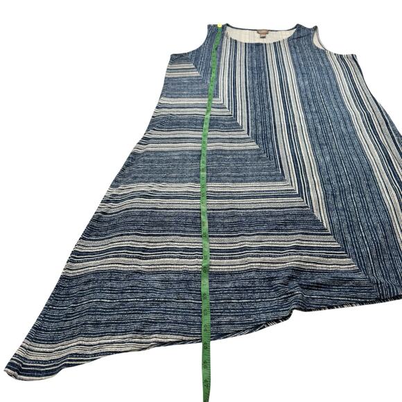 CHICOS Jersey Knit Sleeveless Dress in Blue & Ivory Stripe Size XL (3) Rayon - Picture 9 of 9